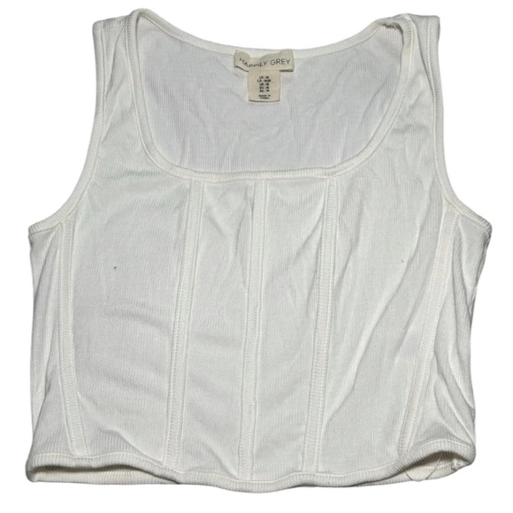 Happily Grey Cropped Tank White Size Medium - Picture 1 of 5